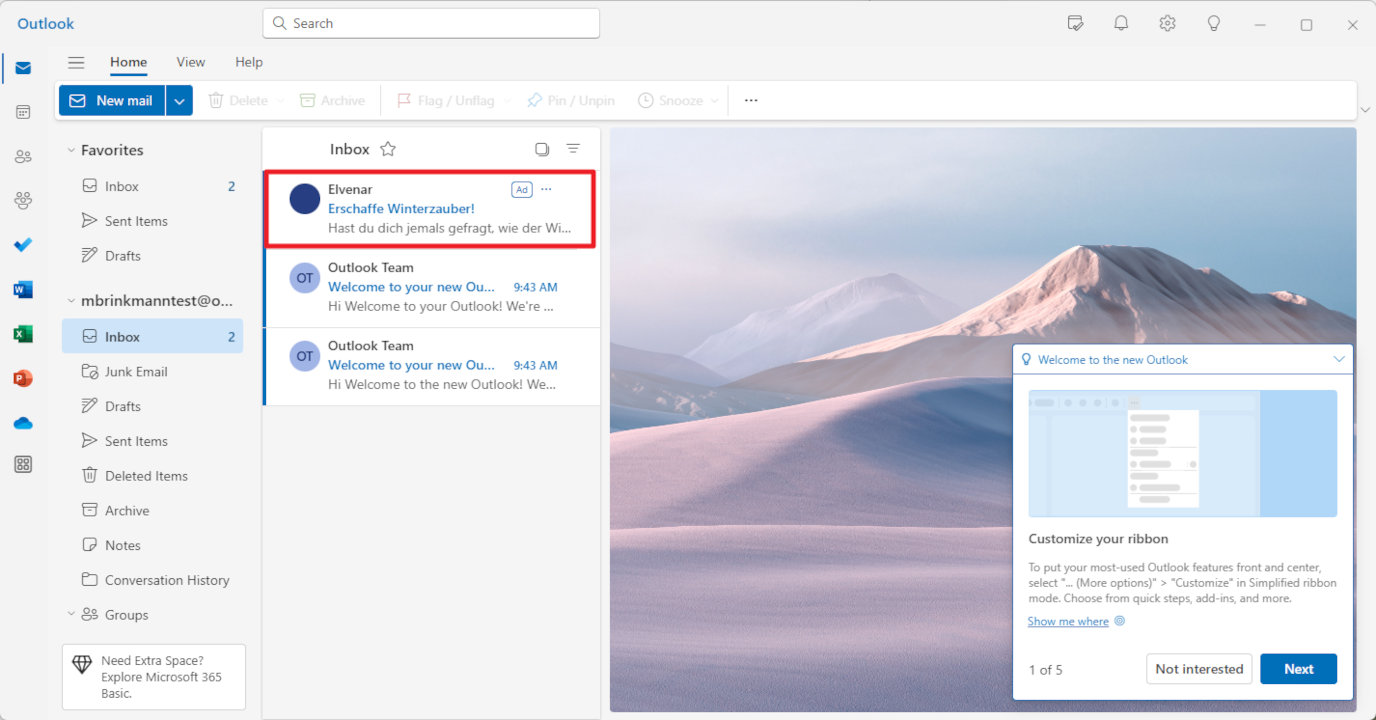 Outlook en Windows 10