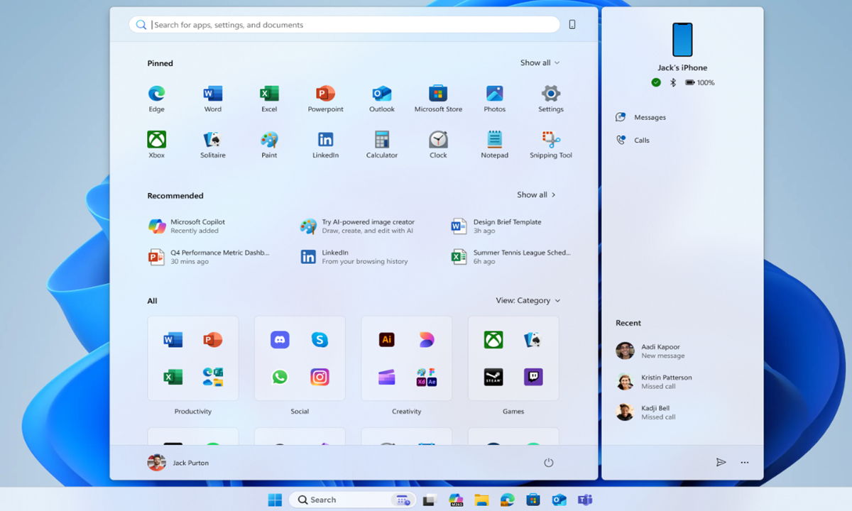 nuevo menú de inicio para Windows 11