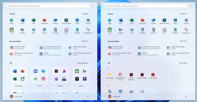 Microsoft lanza el nuevo menú de inicio para Windows 11