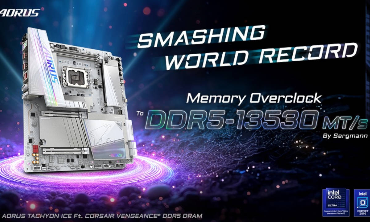 AORUS TACHYON ICE rompe el récord mundial de DDR5