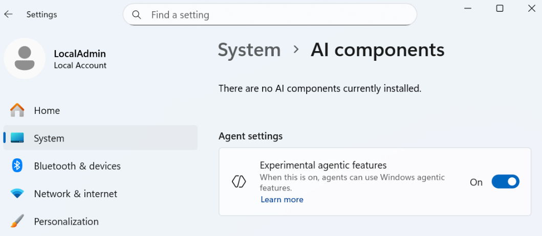 Windows con agentes de IA