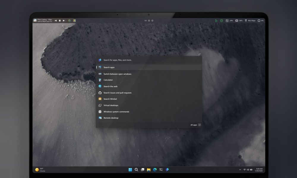 Windows 11 barra superior copia linux