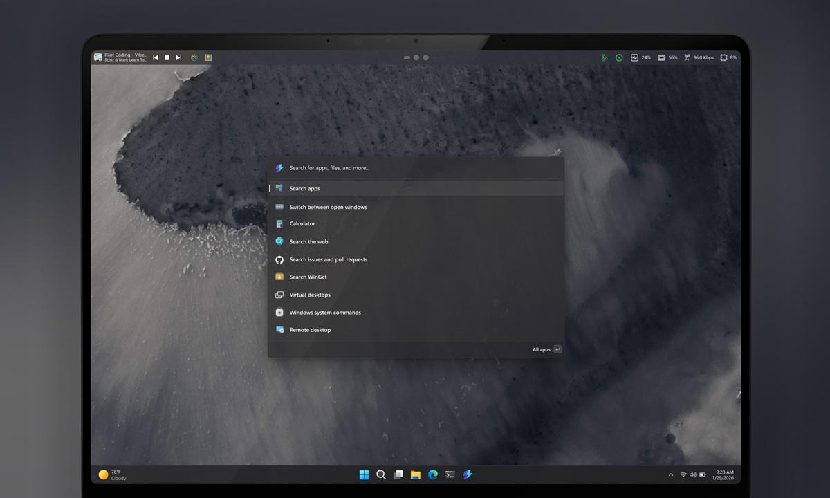 Windows 11 barra superior copia linux