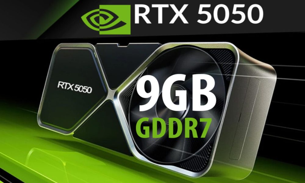 Una gráfica GeForce RTX 5050 con 9 GB apunta en el horizonte