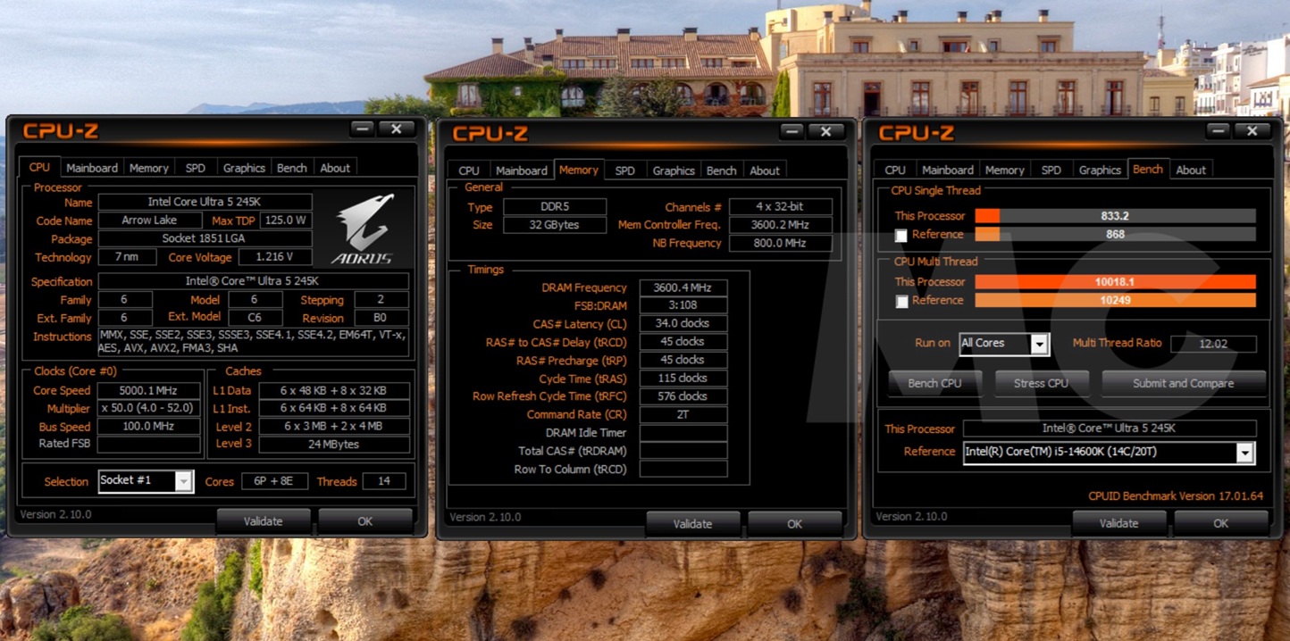 core ultra 5 245k 2026 cpu z