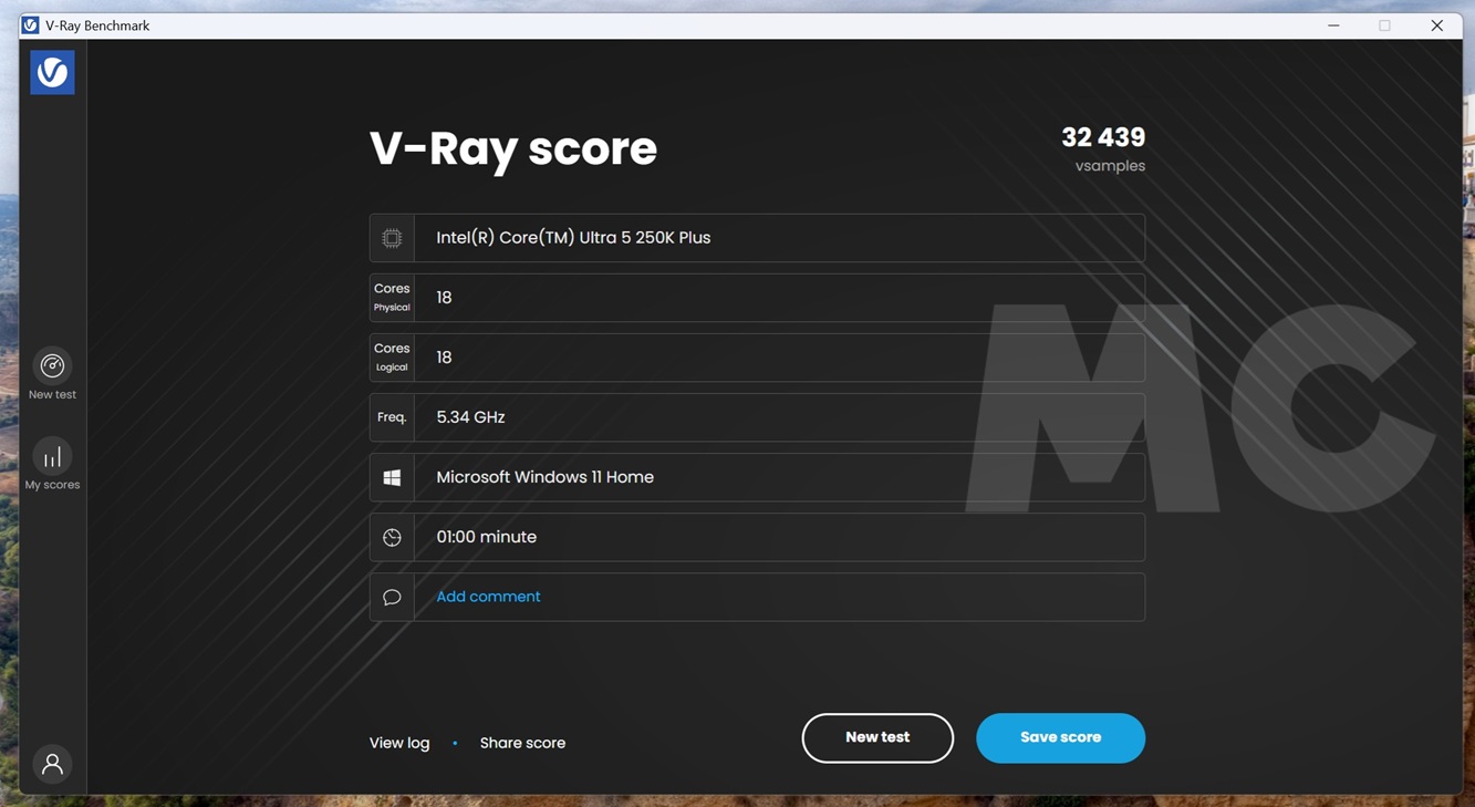 intel core 5 250k plus vray