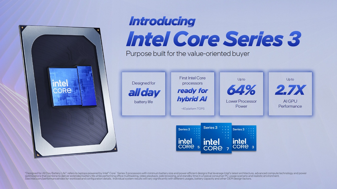 Intel Core Series 3 procesadores claves