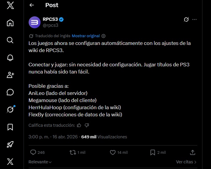 RPCS3 configura automáticamente los juegos de PS3: lanza el juego… y a jugar, como en una consola