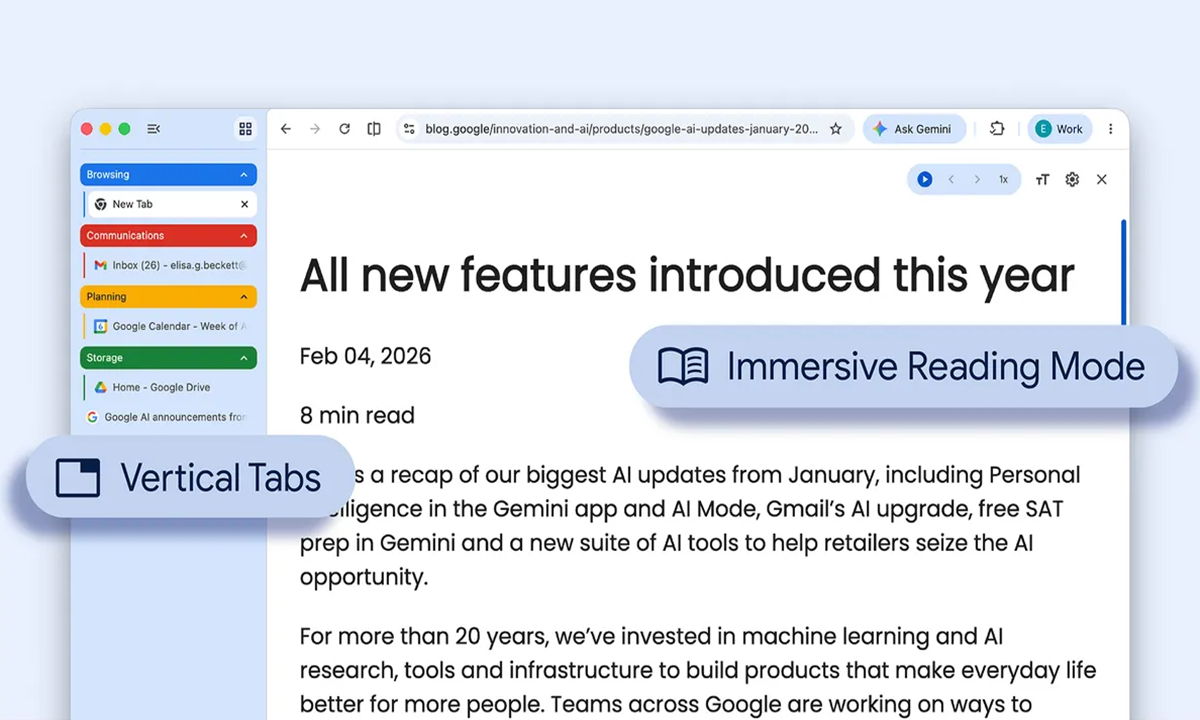 pestañas verticales en Chrome