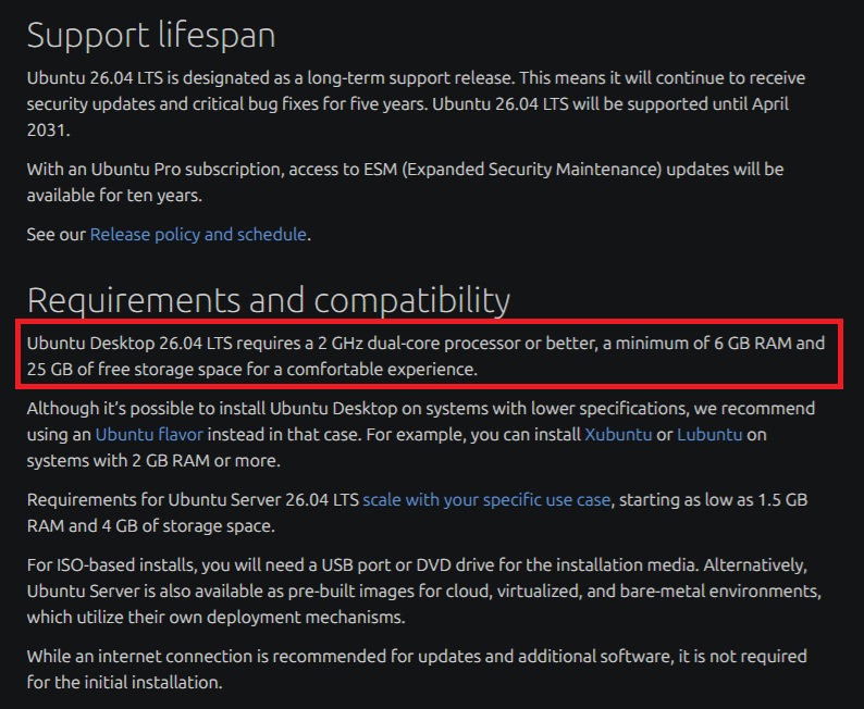 requisitos Ubuntu más altos que Windows 11