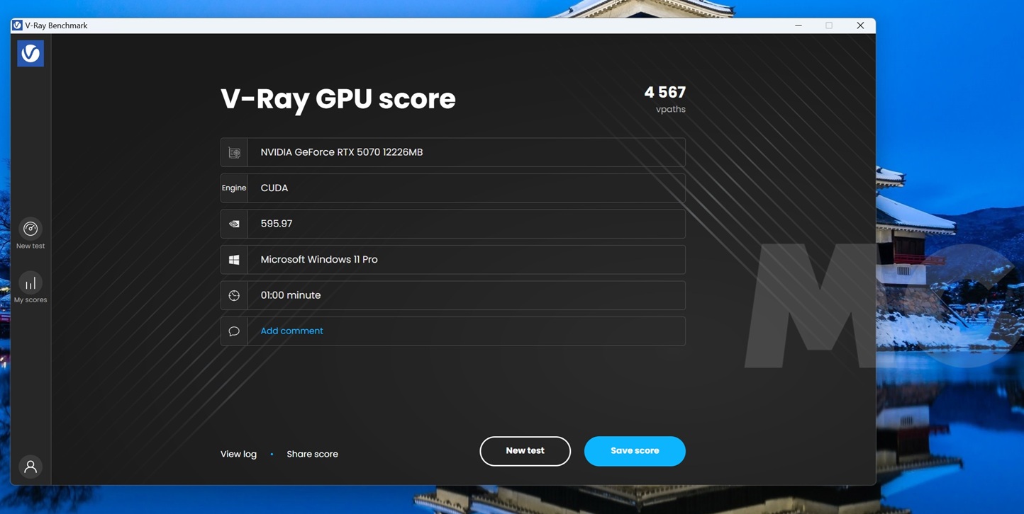 pny rtx 5070 vray
