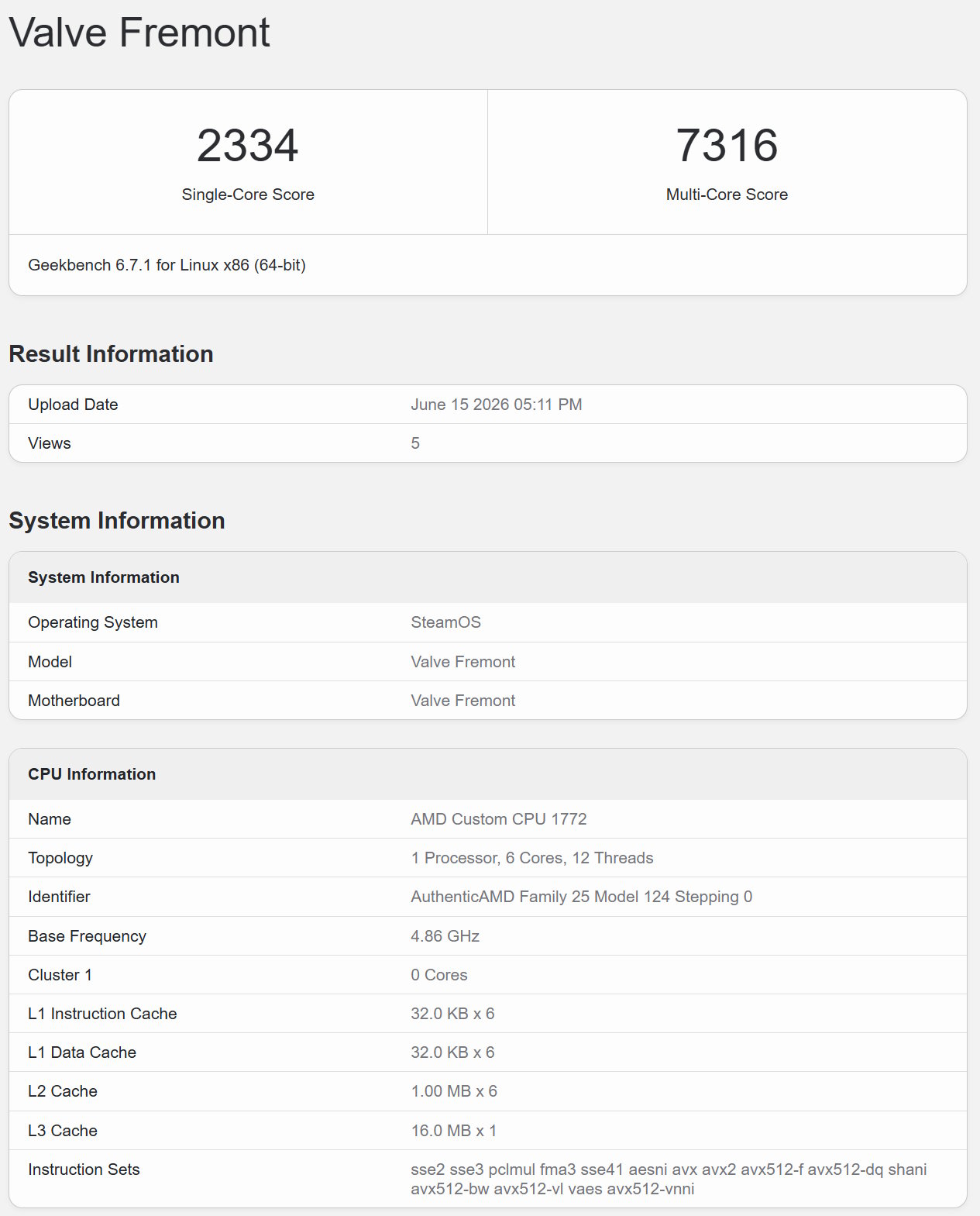 puntuacion steam machine cpu geekbench