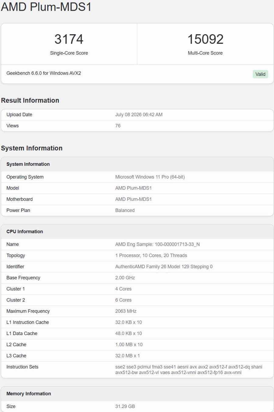 AMD Zen 6 rendimiento geekbench