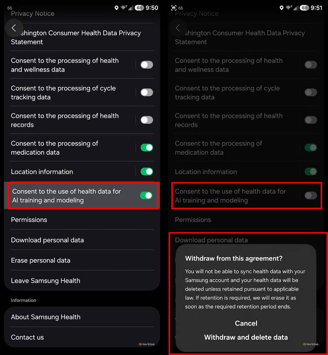 Samsung condiciona Health a ceder datos para IA