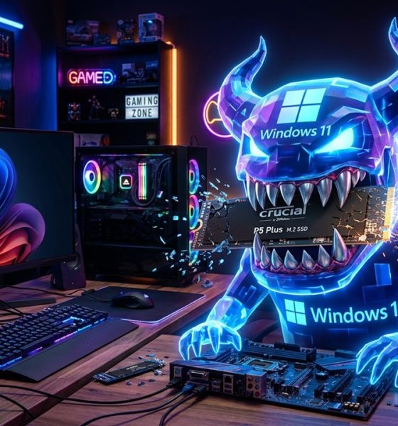 Windows 11 comiendose un ssd generada con google gemini AI