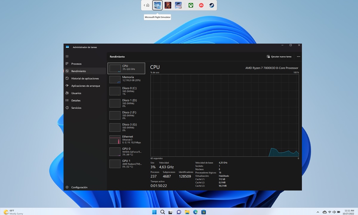 Windows 11 rendimiento