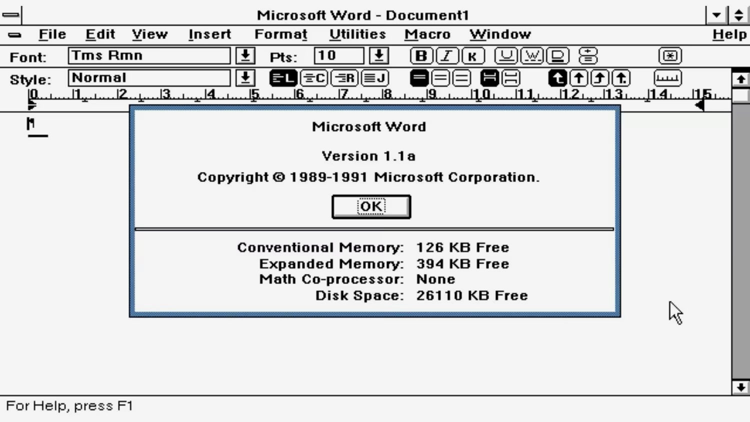 microsoft word 1.1