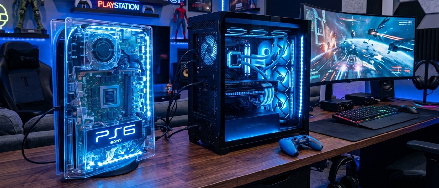 ps6 y PC gaming generada con google gemini AI