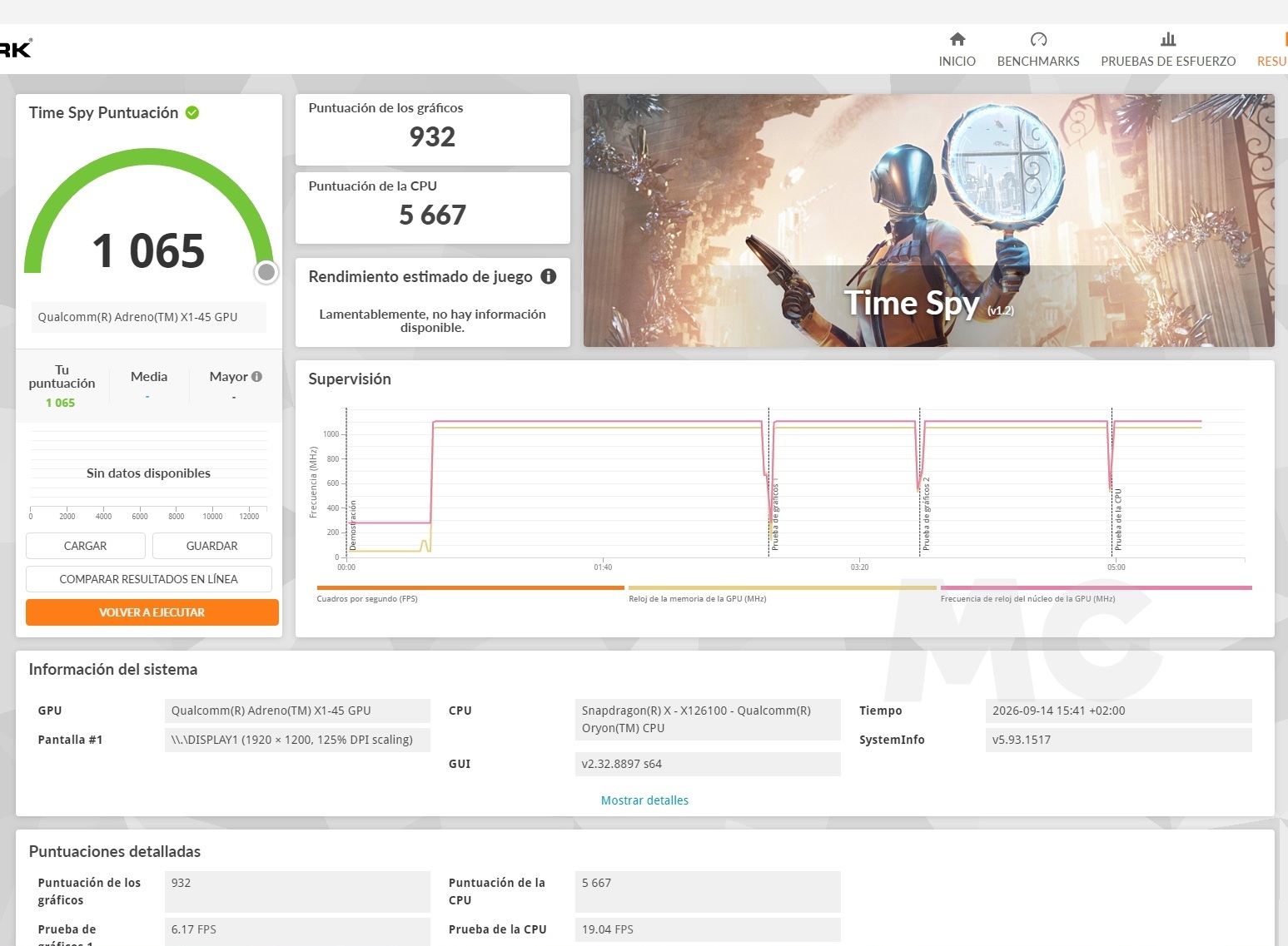 ASUS Zenbook 14 2026 ARM time spy 3dmark