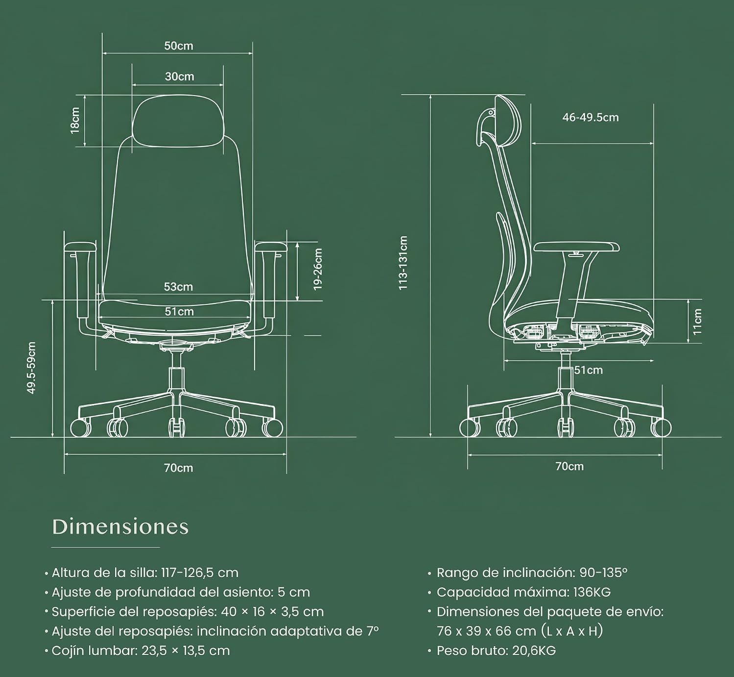 FLEXISPOT Balanso medidas