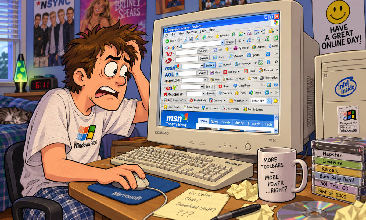 La era de las toolbars: cuando Internet Explorer se quedó sin sitio para Internet