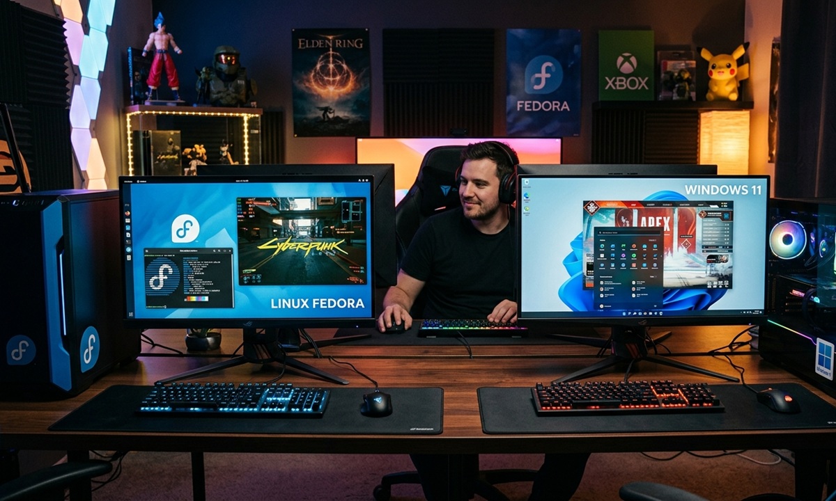 Linux contra Windows 11 generada con google gemini AI
