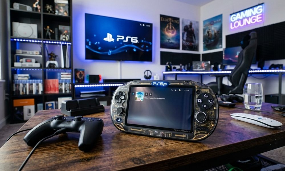 PS6 portátil generada con google gemini AI