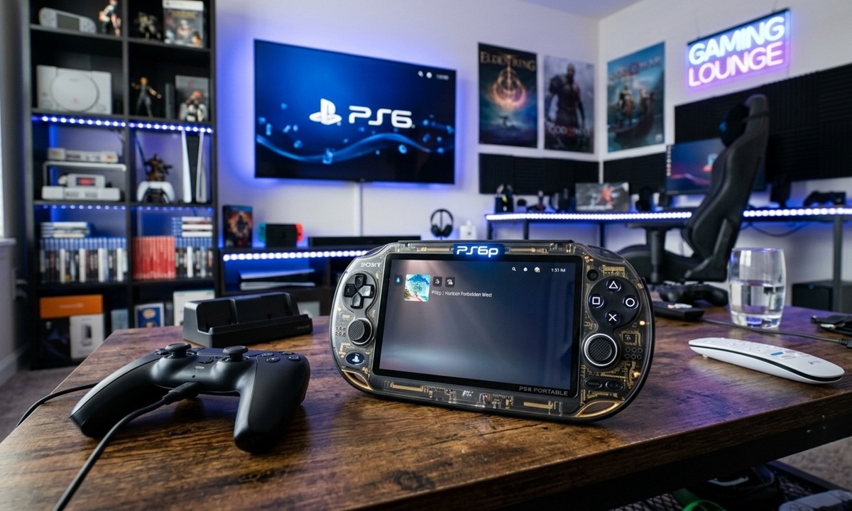 PS6 portátil generada con google gemini AI