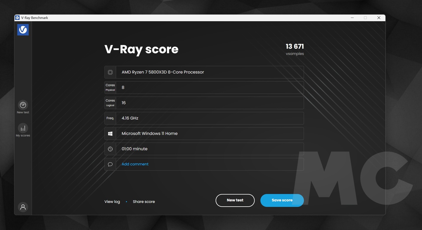 PCSPECIALIST Apex Ultra vray cpu