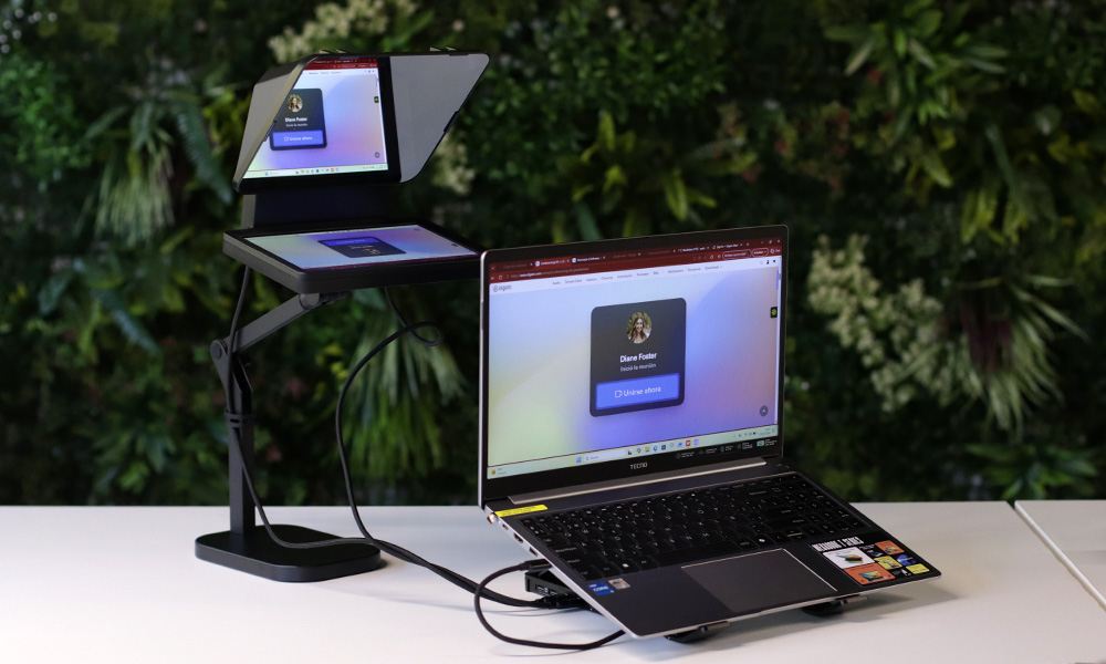 Elgato Conferencing Kit+ en uso con una videollamada en el Prompter