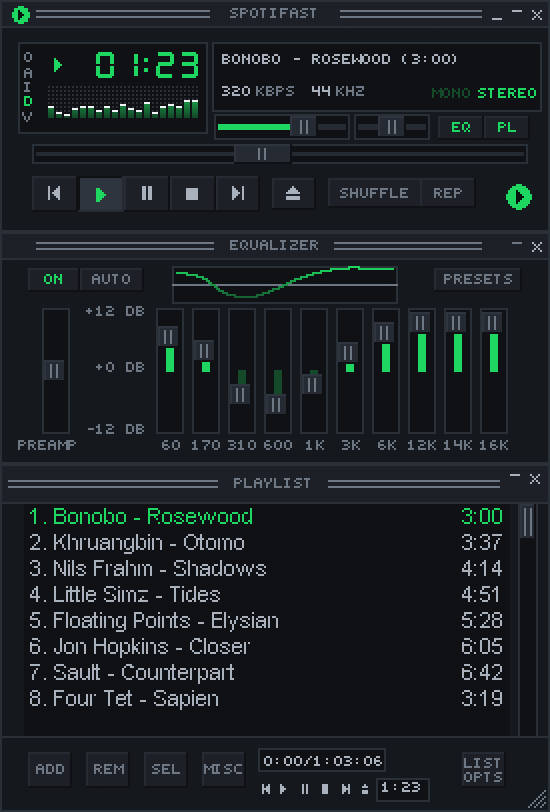 Spotifast mezcla Spotify, poco consumo y espíritu Winamp