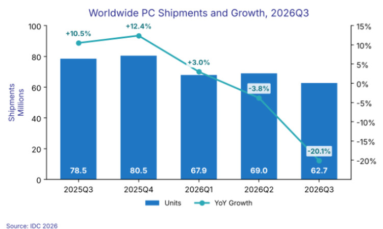 ventas mundiales de PCs
